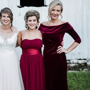 Floor length velvet dress